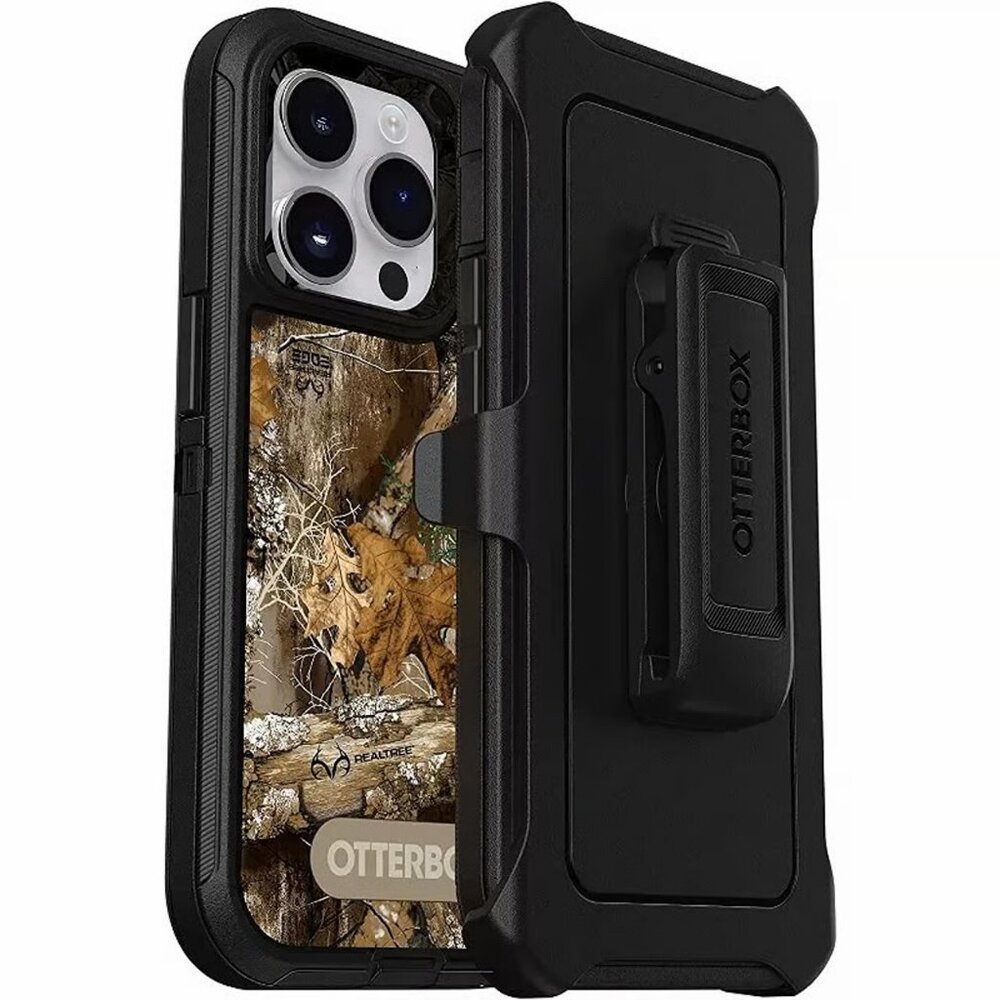 NEW iPhone 14 Pro OtterBox DEFENDER SERIES Case & Holster - RealTree Edge Black